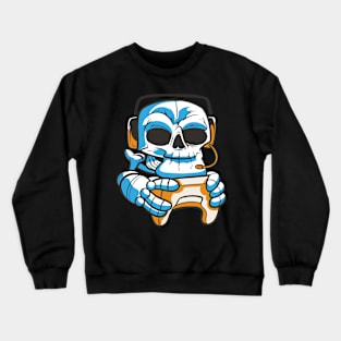 skull-gamer-with-joystick Crewneck Sweatshirt